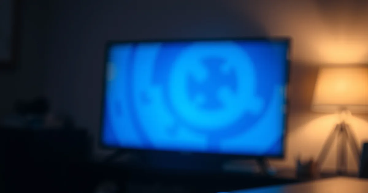 A stack of cash and coins beside a streaming device and remote, with a TV glowing softly in the dark background